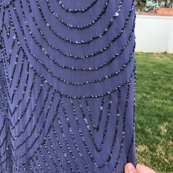 NEW Adrianna Papell Embellished Blouson Gown in Dark Heather [Size 2‎ ] - Picture 4 of 12